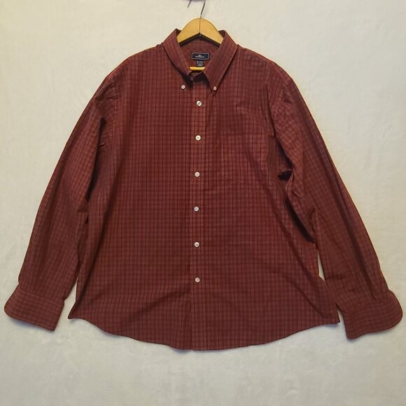 Dockers Mens XL Red Plaid Long Sleeve Button-Down Shirt Stain Defender - Picture 11 of 11
